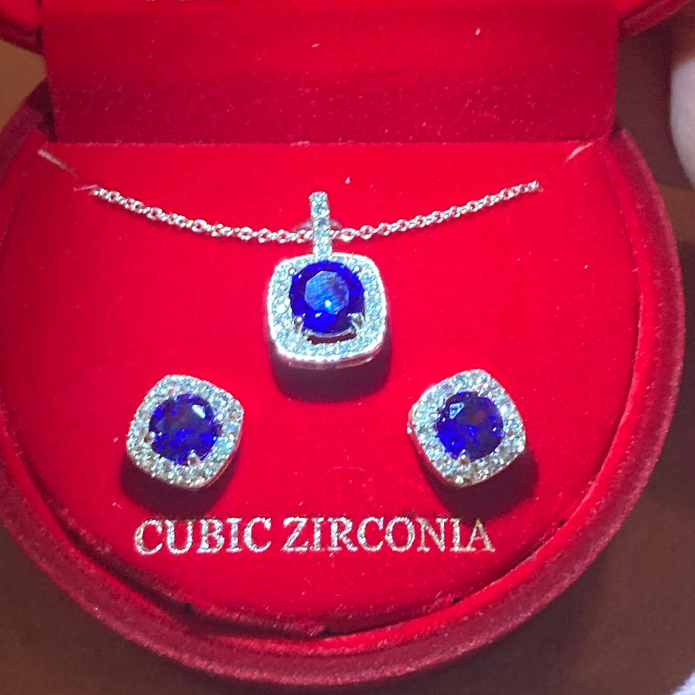 Danecraft Blue and Silver Jewelry Set